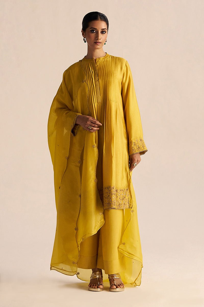 Bamboo Yellow Festive Kurta Set